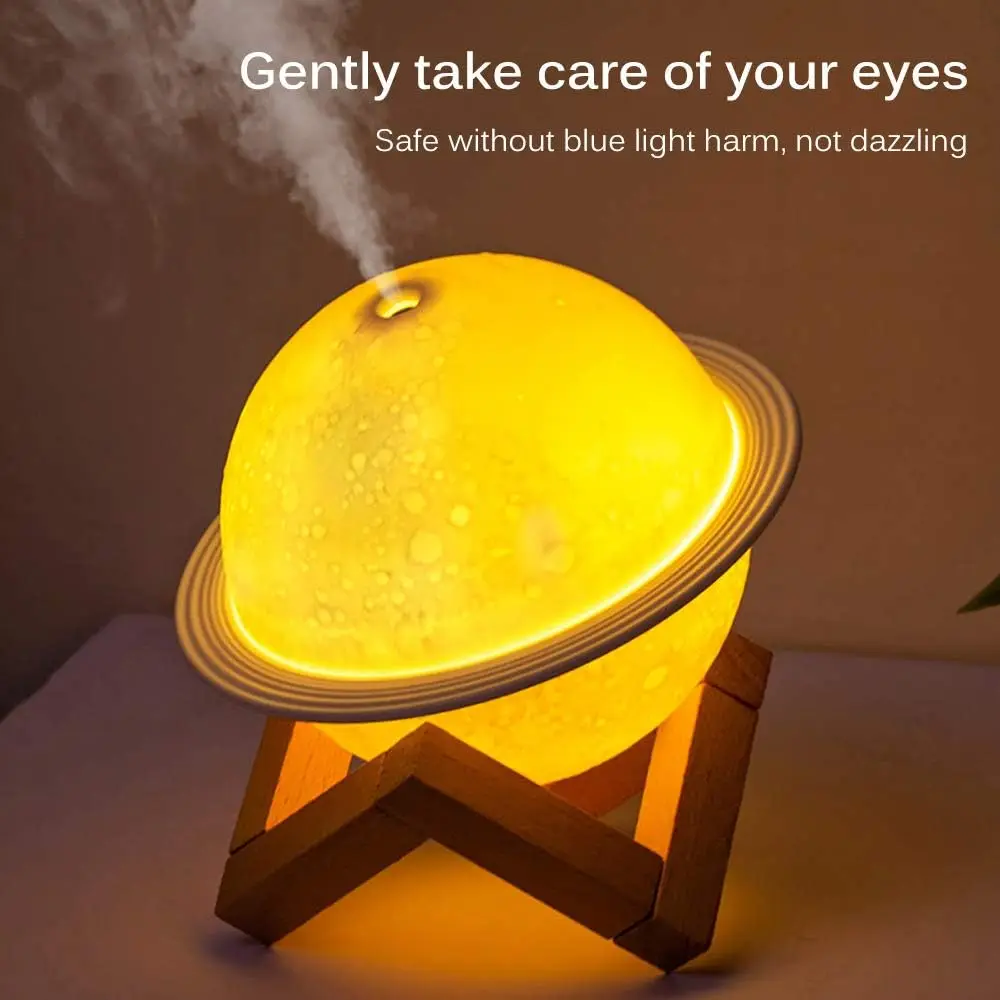 2-in1 Moon Planet Humidifier 3 Colors LED Night Light Portable USB Mini ...