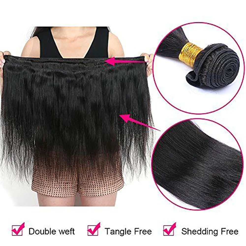 Brazilian Straight Hair Bundles 1/3/4 Pcs 100% Unprocessed Human Hair Straight Bundles Human Extensions For Black Women
