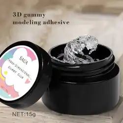 Solid Nail Glue Gel for 3D Sculpture and Art Design, Non - Stick Extension Formula (15g) (15g)