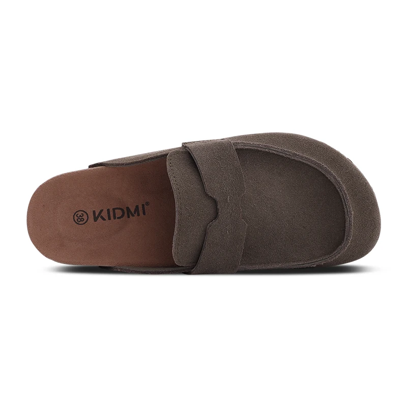 Bebealy Women's Suede New Genuine Mules Men Fashion Potato Shoes With Arch Support Comfy Cork Footbed Clogs Slippers_vogvips.com