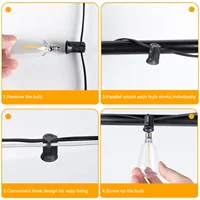 ST38 String Lights Outdoor Garland Connectable Shatterproof Waterproof Plastic LED Bulb Dimmable Patio Garden Decor Fairy Lighst 6