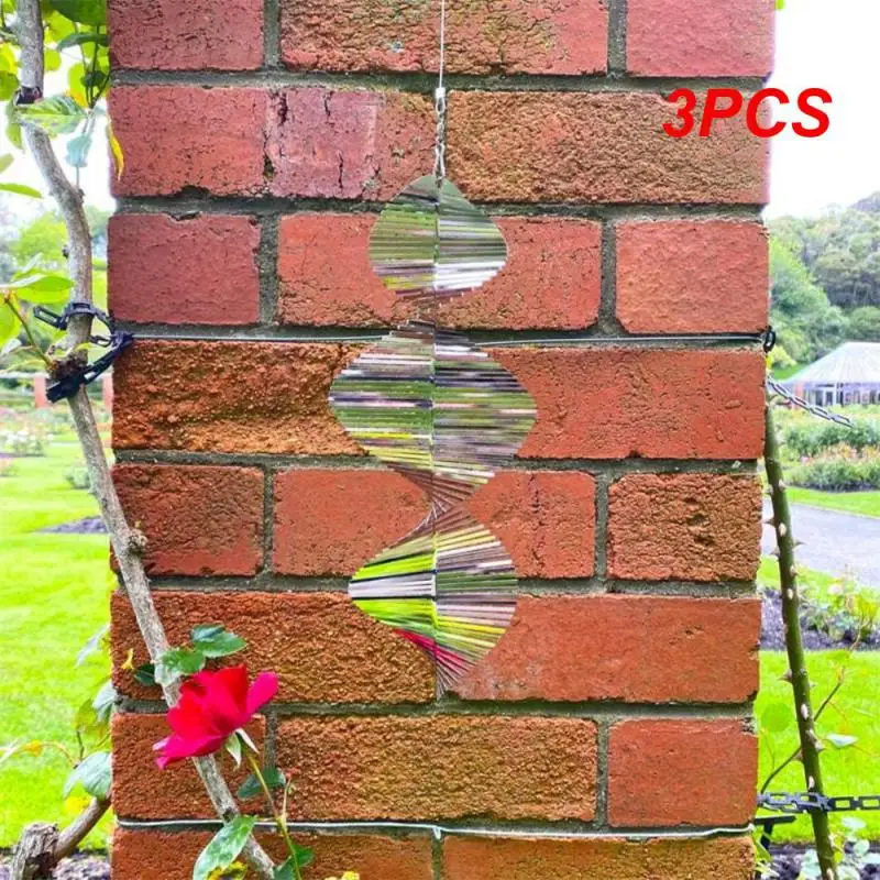

3PCS Rotating Wind Chimes Silver Thick Texture Hanging Decoration Home Decoration Not Easy To Break Garden Decoration Metal Bell