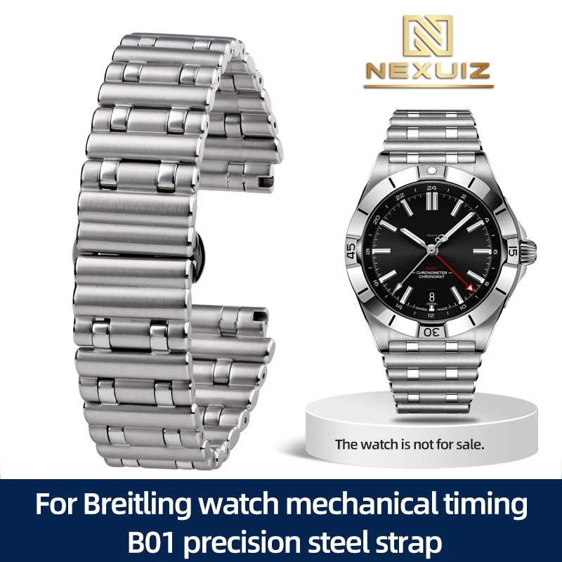 Trendy Stainless Steel 23 mm Watch Wristband BRV-126-BL-ST_SST_K0017921