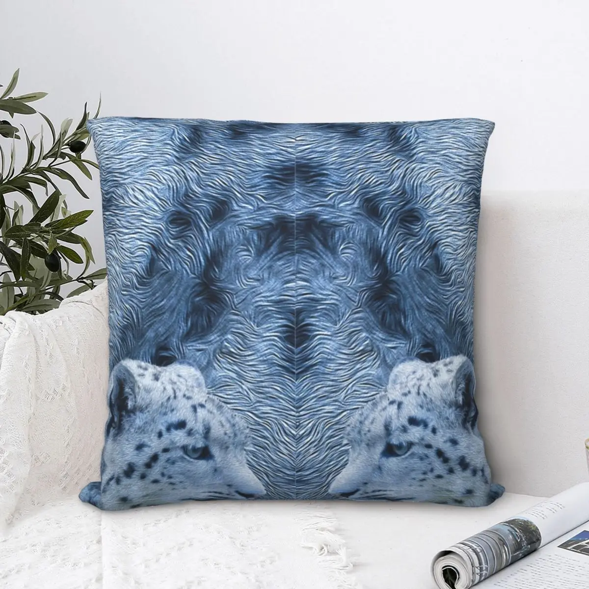 

Snow Leopard Tiger Wild Animal - Tiger Square Pillowcase Polyester Pillow Cover Velvet Cushion Decor Comfort Throw Pillow Home