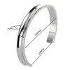 7mm Fashion Stainless Steel Opening Adjustable Bangles C-shaped Arc Groove Bracelet High End Couple Birthday Party Jewelry 4