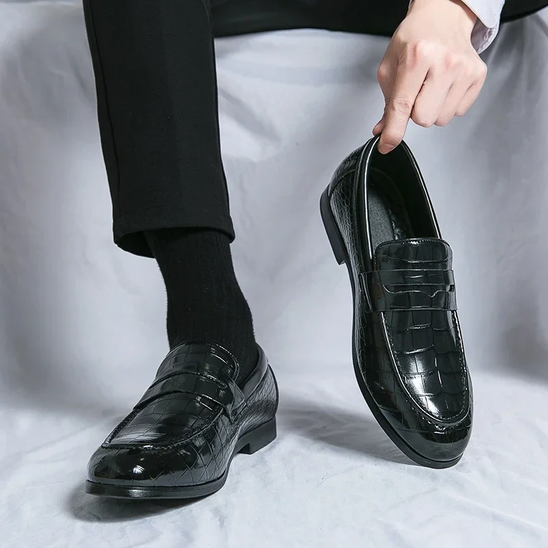 Men's Slip-On Formal Shoes, Wear-resistant Non-Slip Shoes For Business