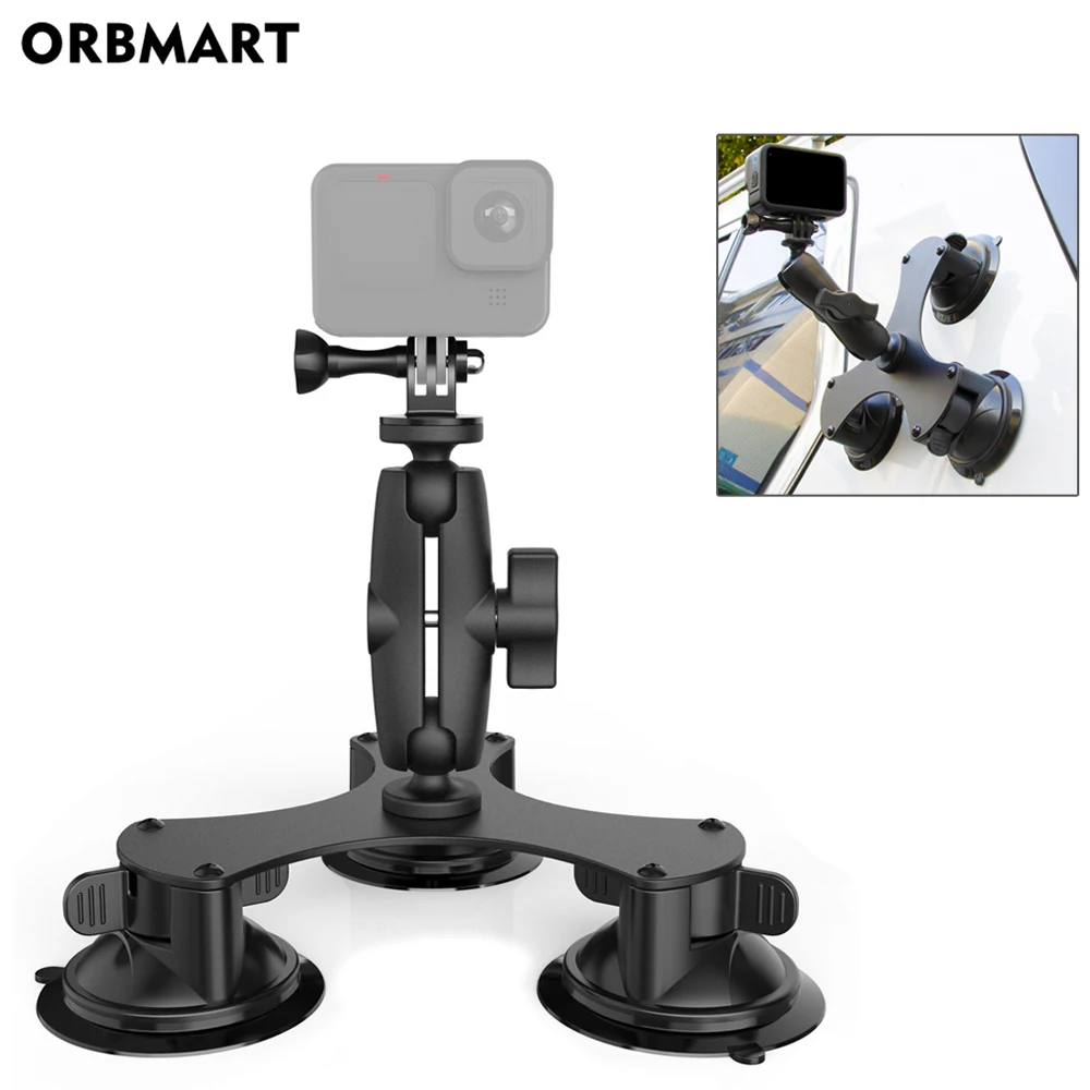 Orbmart für gopro hero 11 10 9 dreieckiger saugnapf stoß feste