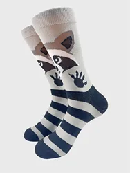 Men's Hip Hop Harajuku Animal Print Asymmetric Skateboard Socks - One Size(38 - 46) (SH3308 - Gray Panda)