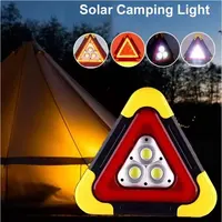 Lampe Solaire d'Urgence Triangulaire 3 en 1, Alarme de Sécurité, Installation, Portable, pour Camping et Travail 2