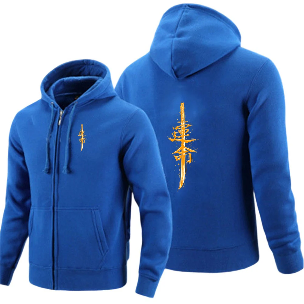 Cotton Long Sleeves Zipper Hoodies Sweatshirt for Men
