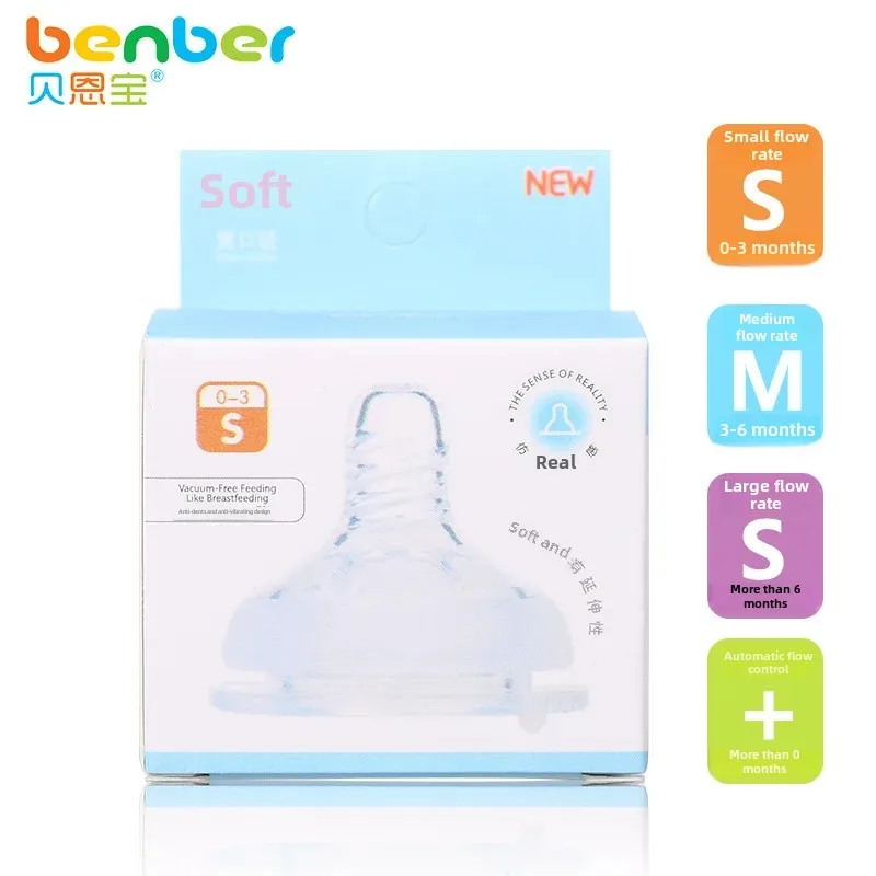 For Philips Avent Realistic Baby Silicone Nipple Soft Touch Wide Caliber Liquid Feeling Cross Hole Baby Bottle Accessories