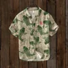 Kanagawa Surf Linen Men's Shirt Summer Hawaiian Shirt HD Pattern Comfortable Breathable Men's Clothing Fashion Button Design 4