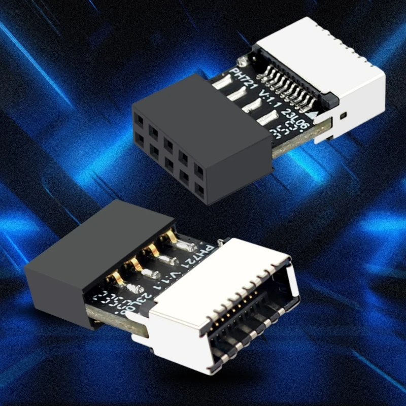 컴퓨터 메인보드 어댑터 컨버터, USB 2.0, 9PIN 수 to TypeE, 20 핀 암, 사용하기 쉽고 내구성이 뛰어난 드롭쉽