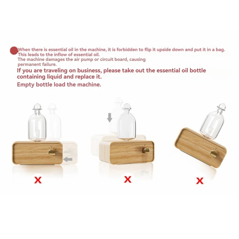 Nebulizing Essential Oil Diffusers Cordless Rechargeable Wooden Glass Cold Aroma Diffuser For Living Room Home Office