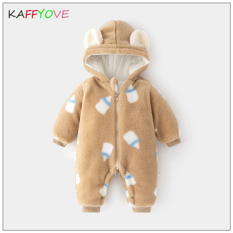 Winter Baby Coat Hooded Thick 100% Cotton Warm Infant 0-12m Birthday Xmas Kids Jumpsuit Romper Boy Girl Overalls Toddler Coats