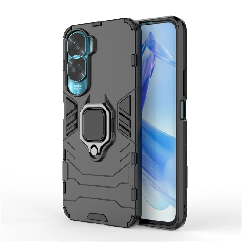 For Honor 90 5G Case Shockproof Armor Metal Ring Stand Bumper Phone Back  Cover For Honor 90 Pro Honor90 Lite Light 90Lite Funda - AliExpress