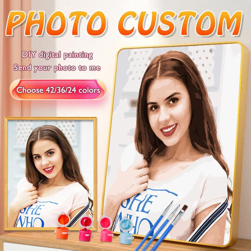 Painting By Numbers Dropshipping Personality Photo Customized DIY Picture Drawing Coloring by Numbers Acrylic cat adult no frame