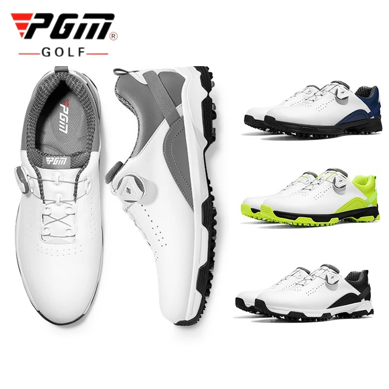 PGM New Men Golf Shoes Golf Waterproof Anti-slip Shoes Male Lightweight Breathable Sports Sneakers Outdoor Knob Buckle Footwear 2