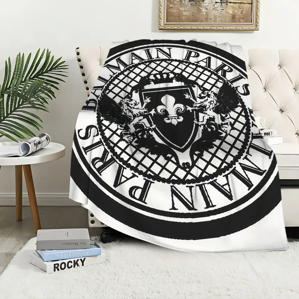 Fashion B-BalmainES Cool Luxury Blanket Plush Nap Sofa rug for Living Room Warm Office Bedroom Birthday Home Travel Kid Gifts 5