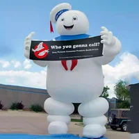 10ft-26ft Tall Giant Inflatable Stay Puft Marshmallow Man With LED Lights Halloween Ghostbusters Model For Outdoor Decor 1