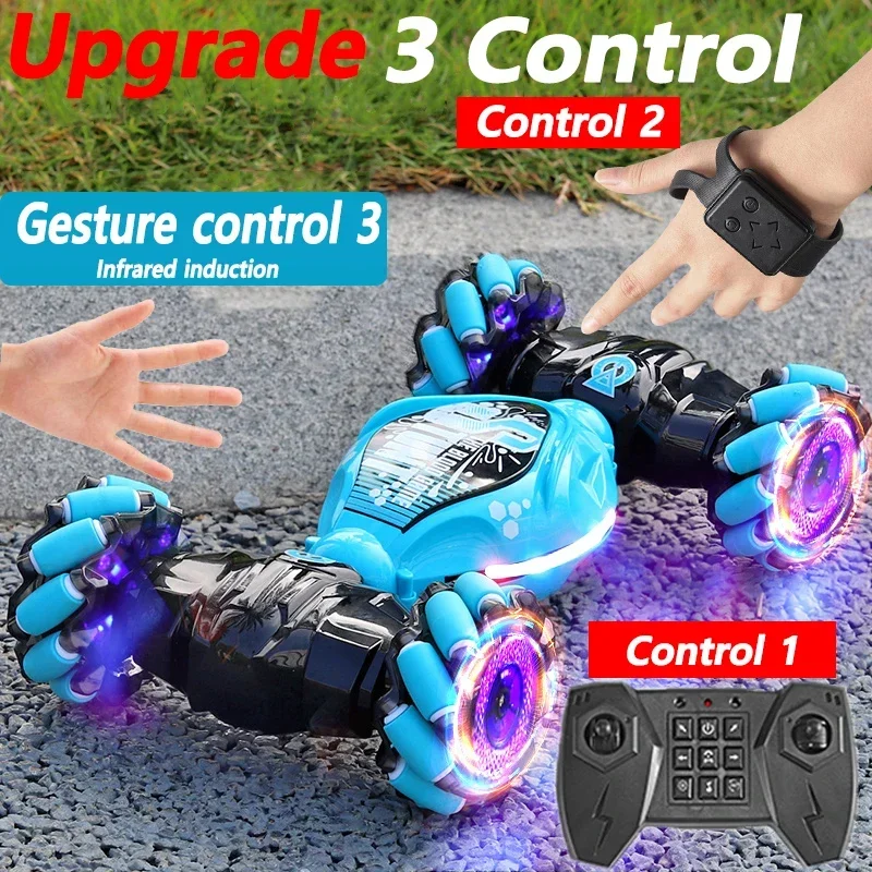 4Wd 1:16 Stunt Rc Car Con Led Light Gestureinfrared Induction Twist Climbing Radio Controlled Car Children Day Toy For Boy