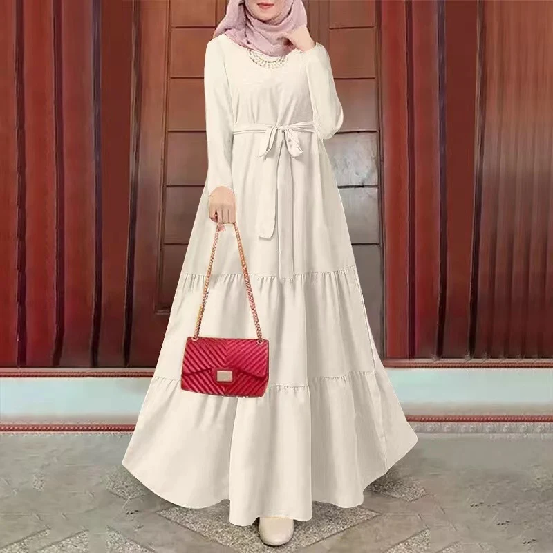 

Solid Colors Ramadan Islam Robe African Long Dress Dubai Turkey Fashion Clothing Muslim Women Abaya High Quality