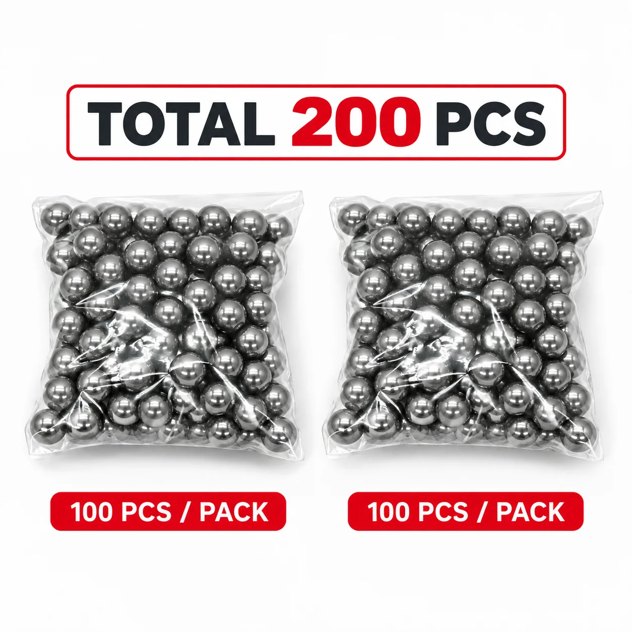 Premium 8mm Shiny Steel Slingshot Balls - Pack of 100 Sturdy Iron Projectiles