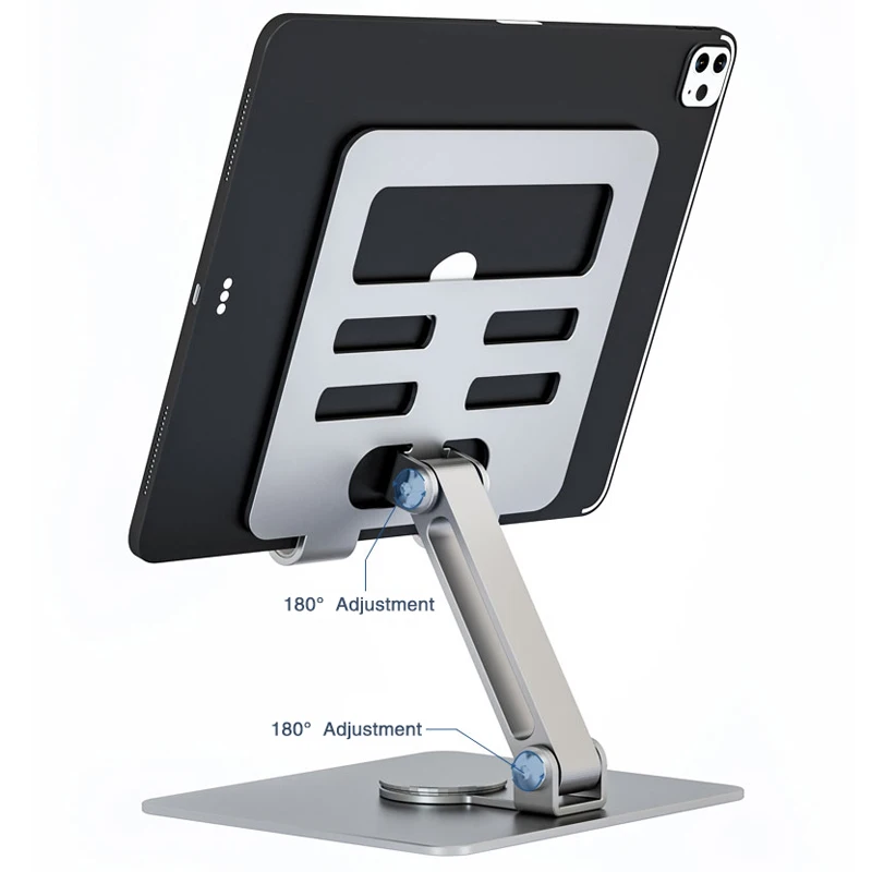 Soporte de aluminio para tableta, accesorio plegable y ajustable de  escritorio, giratorio de 360 °, para iPad Air 4/Mini iPad de 4,7-13,5  pulgadas - AliExpress