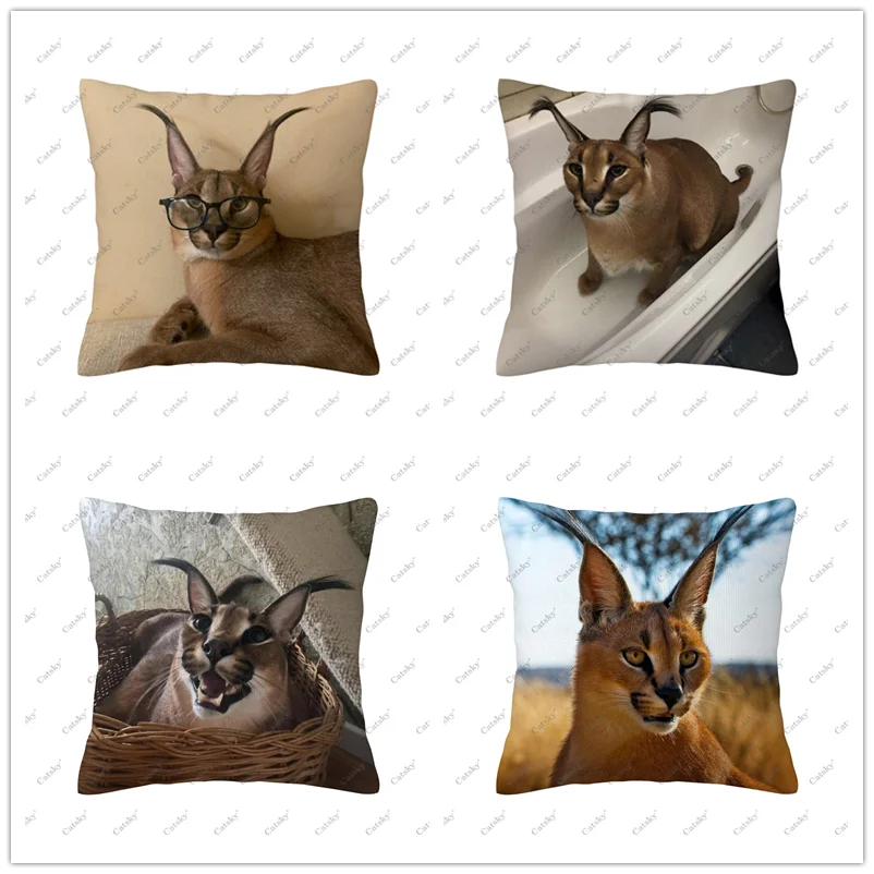 

Floppa Cute Animal Caracal Pillow cover decoration sofa home gift holiday double-sided short plush cushion covers back pillows