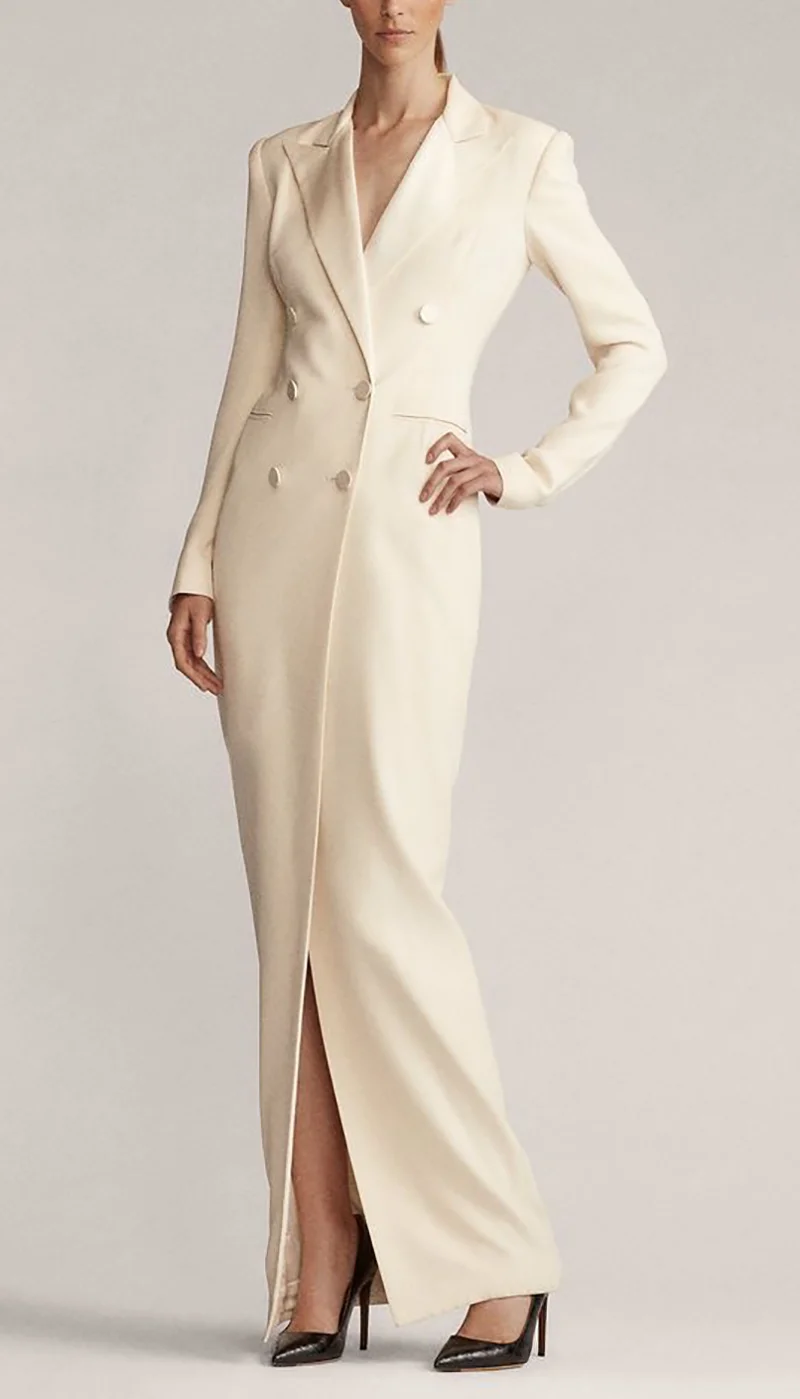 Women Long Jacket 1 Pcs Prom Party Dress Elegant Long Sleeves Full Length Fashion Style Suit Coat Leisure Customized