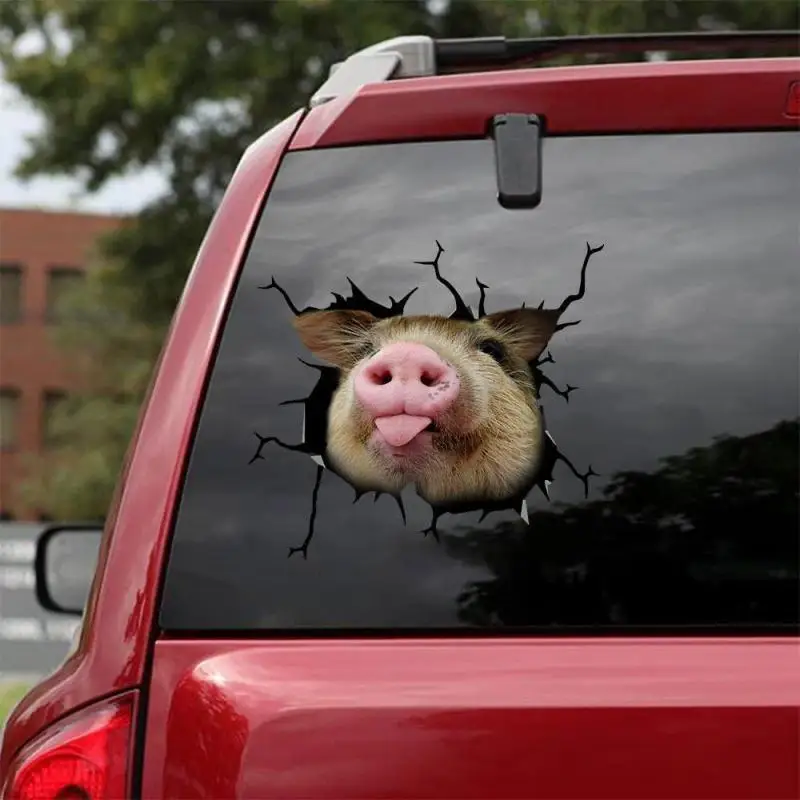 Wall Sticker Glass Window Do 3D Funny Piggy Glass Stickers Multifunzionale Car Wall Window Paste Decoration Decal Decoration Pvc