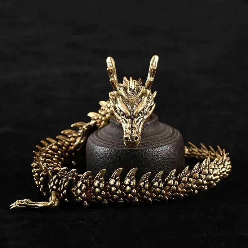 

Brass Shenlong can be active explosive, hot selling 3D live Shenlong ornaments, antique zodiac dragon crafts collection