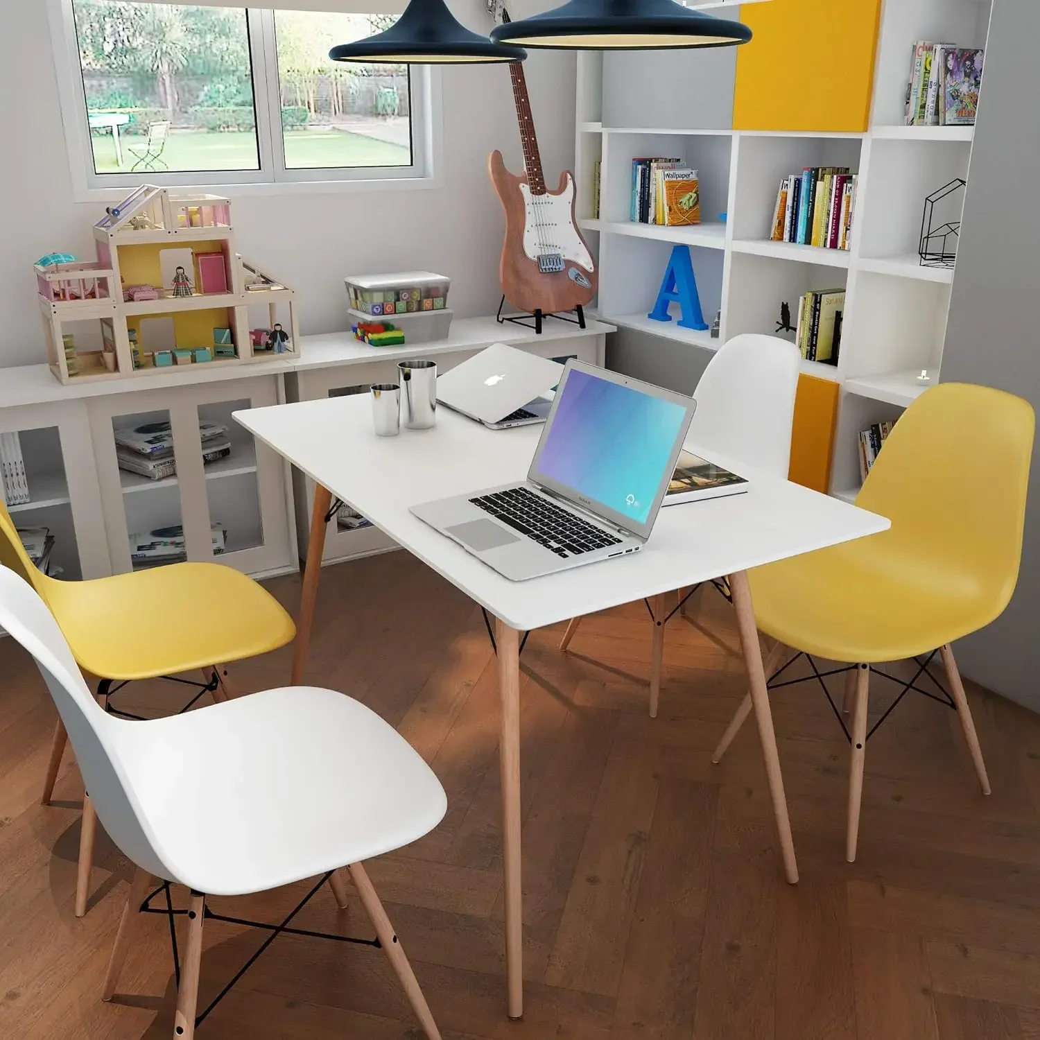 

47.2"Kitchen Dinner Table Minimalist Style Accent Table for Small Spaces Writing Dining Living Studying Cafe,ONLY Table Included