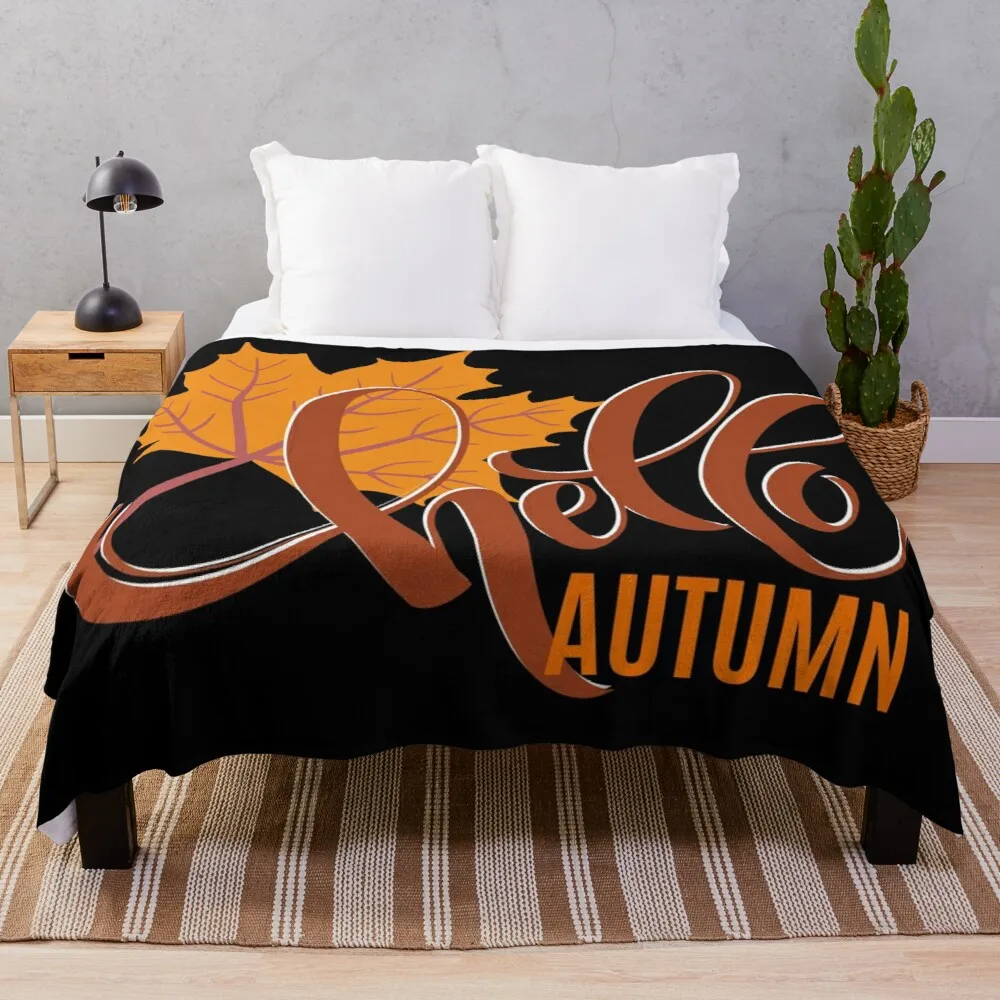

HELLO AUTUMN Throw Blanket Decorative Sofa Blanket Throw And Blanket