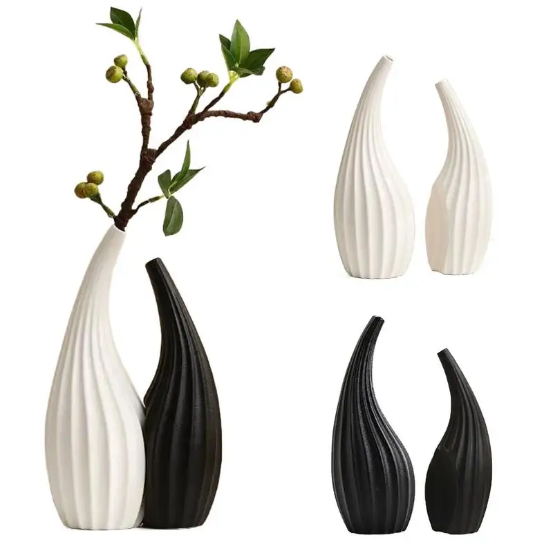 

2PCS Ceramic Bookshelf Vase Boho Style Rustic Vase Flower Pot Planter Flower Vase Minimalism Style for Rustic Home Decor