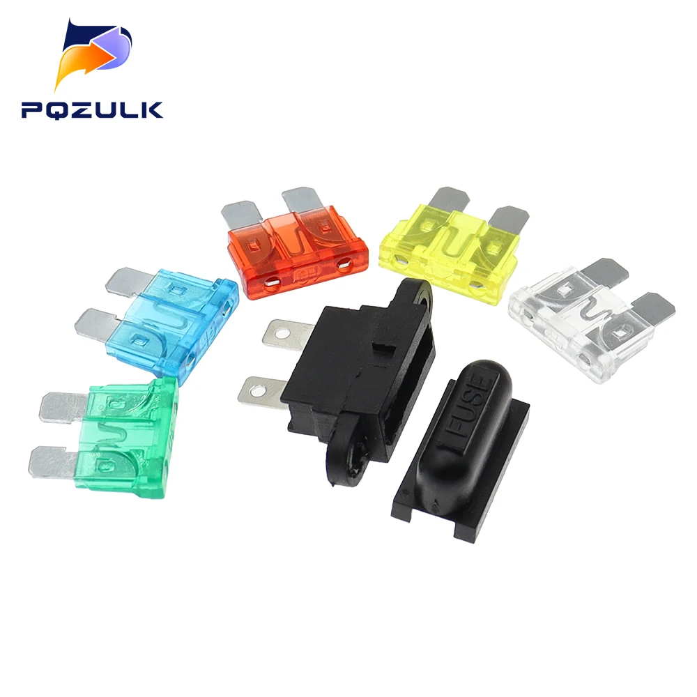 Lot De 5 Porte-fusibles Auto Standards + Fusibles ATC/ATO - 14 Valeurs D'ampérage De 1A à 40A
