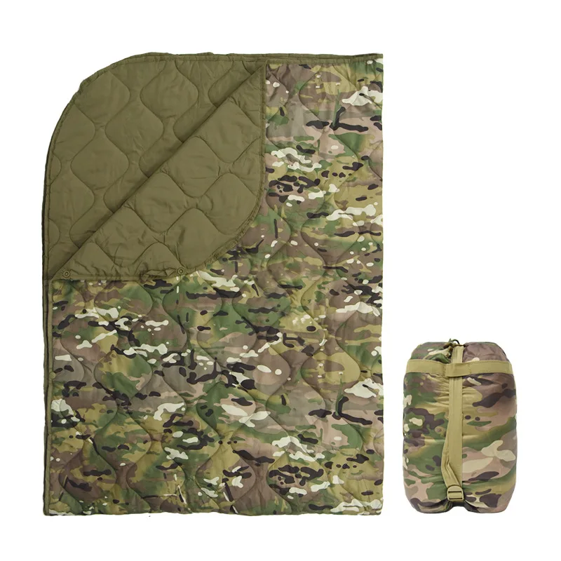 Outdoor Camping Camping Supplies Multifunctional Camouflage Quilt Nap Blanket Button Picnic Quiltedtextiles Wind
