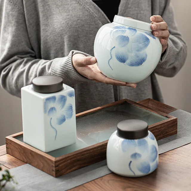 Stylish and practical Ceramic Tea Pot for storing and brewing various teas, with a sealed design for freshness, perfect for home or office decoration, and ideal as a birthday gift.