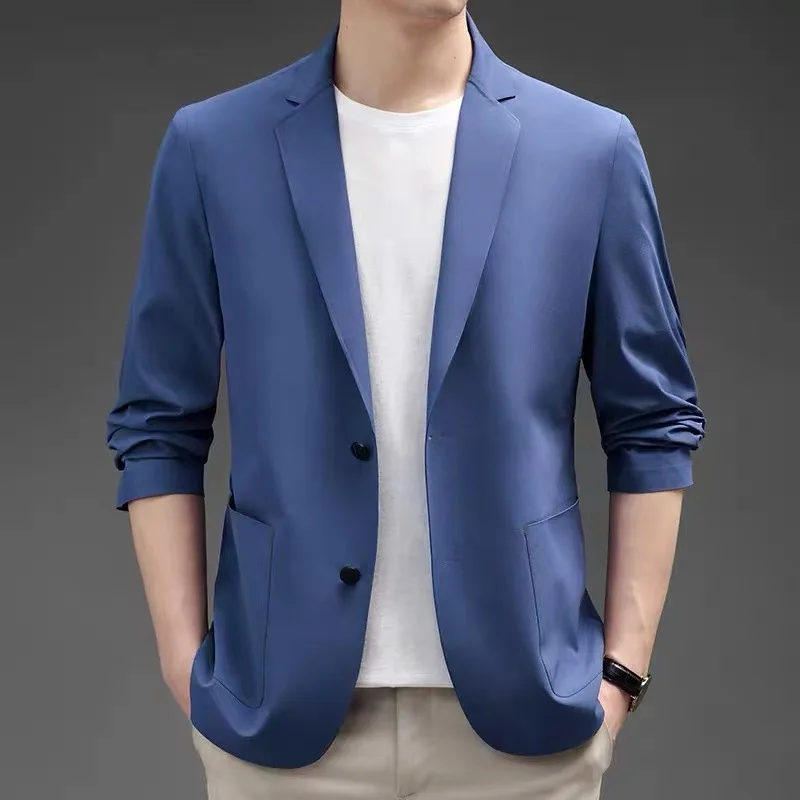 HB2208 -Summer new short-sleeved suit male Slim half-sleeve trend round neck men's suit