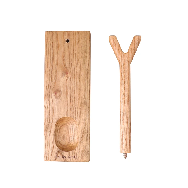 MUXIANG Tea Tree Pipe Holder Solid Wood Vertical Type Holder Long Handle Reading Pipe Display 1 Position Smoking Fittings