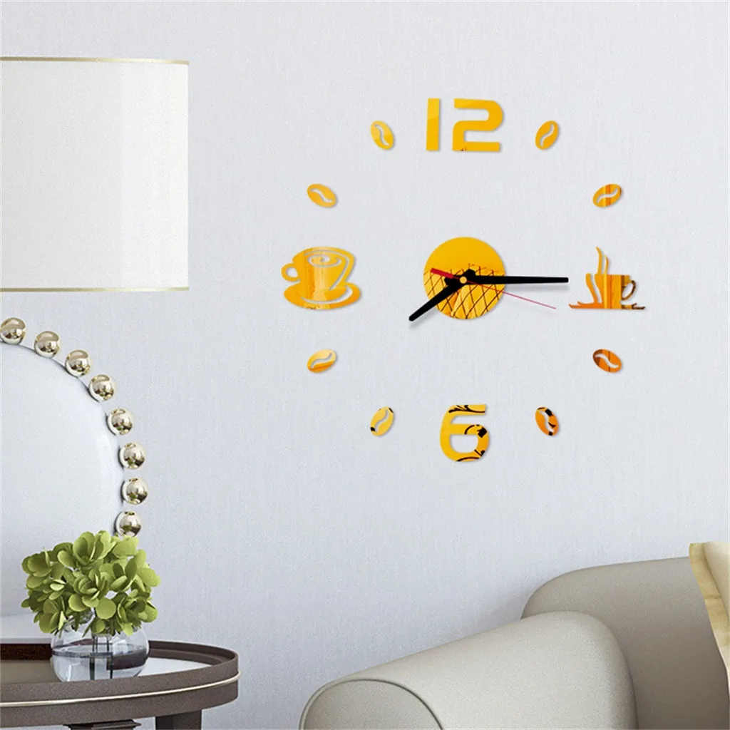 Clock Wall Sticker Fashionable Clock Wall Sticker 3d Diy Roman Numbers Acrylic Mirror Home Decor Mural Decals