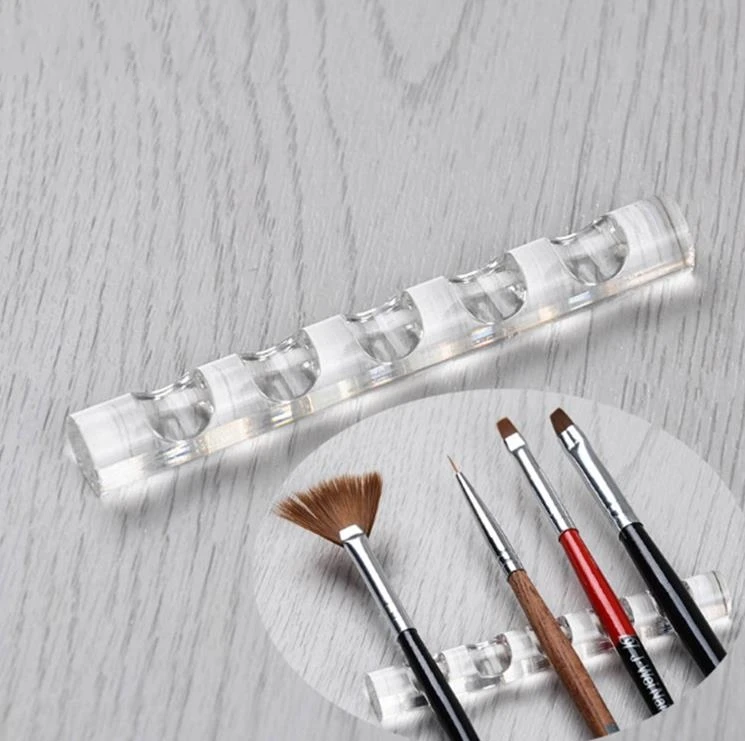 

100 шт. стойка для инструментов для ногтей стойка для кисточек для ногтей прозрачный акриловый держатель подставка для 5 ручек для дизайна ногтей SN1415