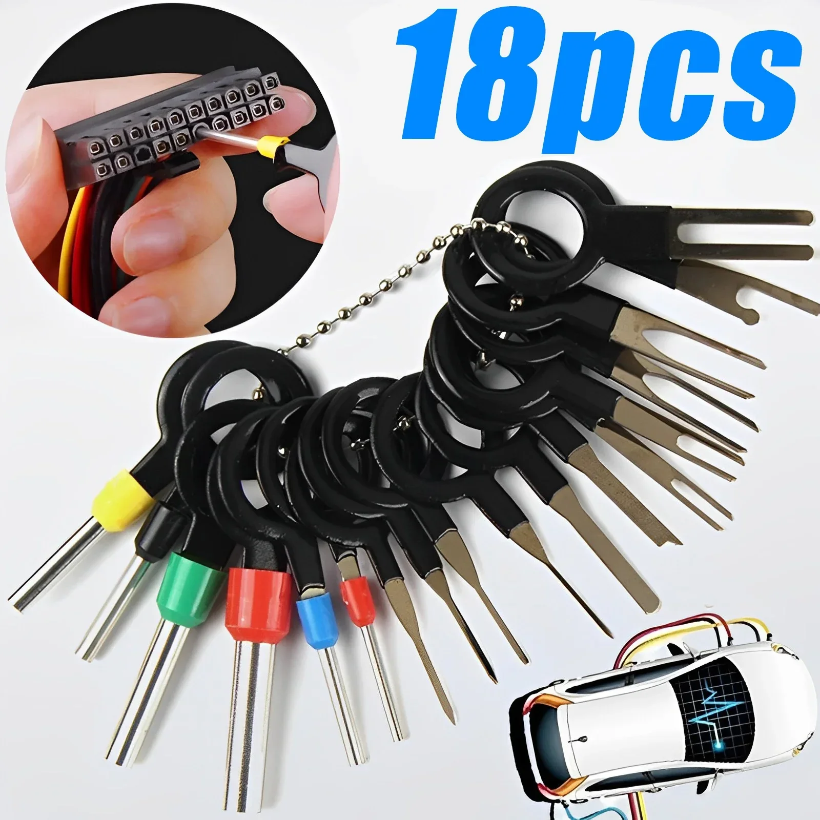 Car Terminal Removal Kit 11/18pcs Wire Plug Connector Extractor Puller Release Pin Extractor Set Terminal Plug Repair Tools