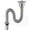 Stainless Steel Sewer Drain Pipe Universal Sink Plumbing Wash Basin Drainage Tube Kitchen Bathroom Downcomer Facility Hardware 1