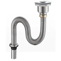 Stainless Steel Sewer Drain Pipe Universal Sink Plumbing Wash Basin Drainage Tube Kitchen Bathroom Downcomer Facility Hardware 1