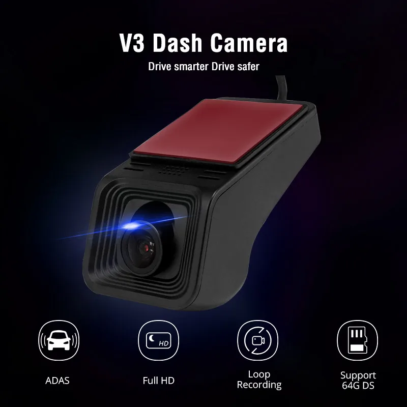 

V3 Mini ADAS Автомобильный видеорегистратор Carmera Dash Cam Full HD1080P Автомобильный видеорегистратор ночного видения