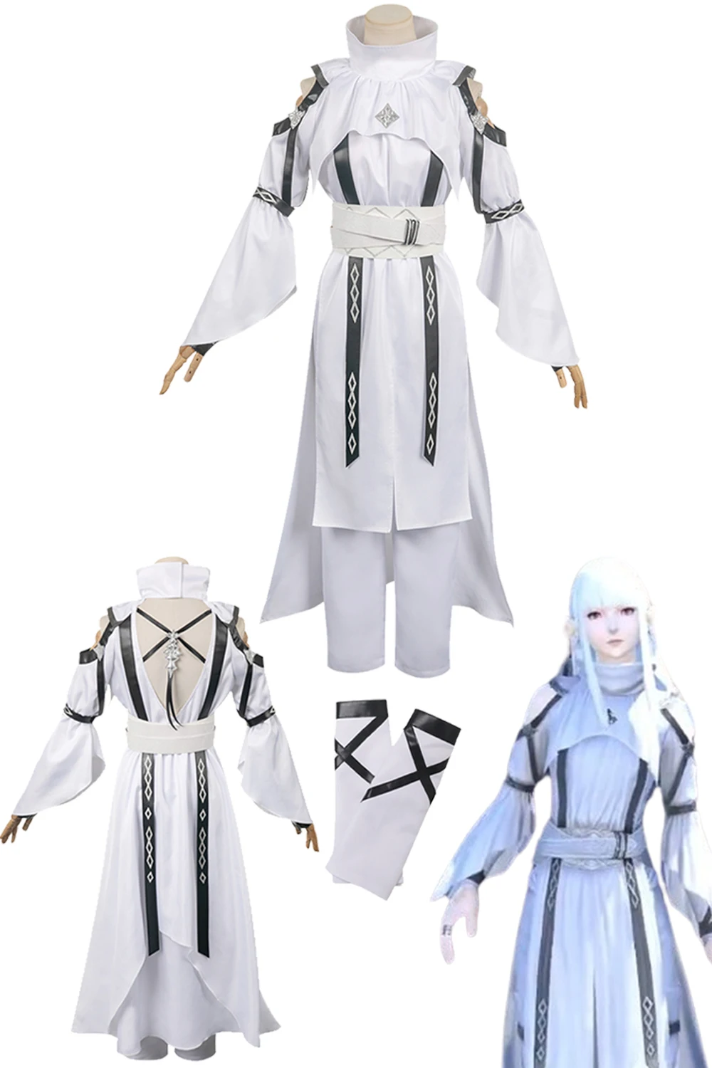 

Women Limbo Chiton Cosplay Healing Suits Outfits FF14 Game Final Fantasy XIV Disguise Fantasy Costume Dress Girls Halloween Suit