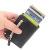 Pop Up Credit Card Holder Wallets Men Slim Rfid Blocking CardHolder Wallet for Men Card Money Bag Purse PU Leather Short Wallets 2
