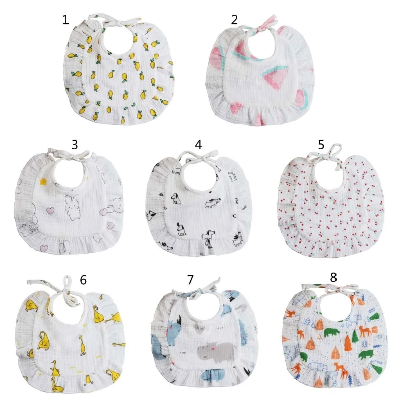 

2024 New Baby Bibs for Boy Girl Breathable Printed Drooling Bib Burp Cloth Adjustment Bibs Infant Teething Bibs Feeding Bandanas