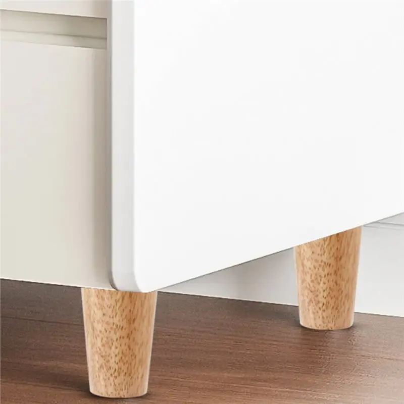 Set of 4 Natural Solid Wood Furniture Legs - Stylish Replacement for Tables, Cabinets, Sofas, and Beds